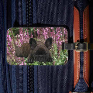 Étiquette À Bagage Bouledogue français coeur French Bulldog