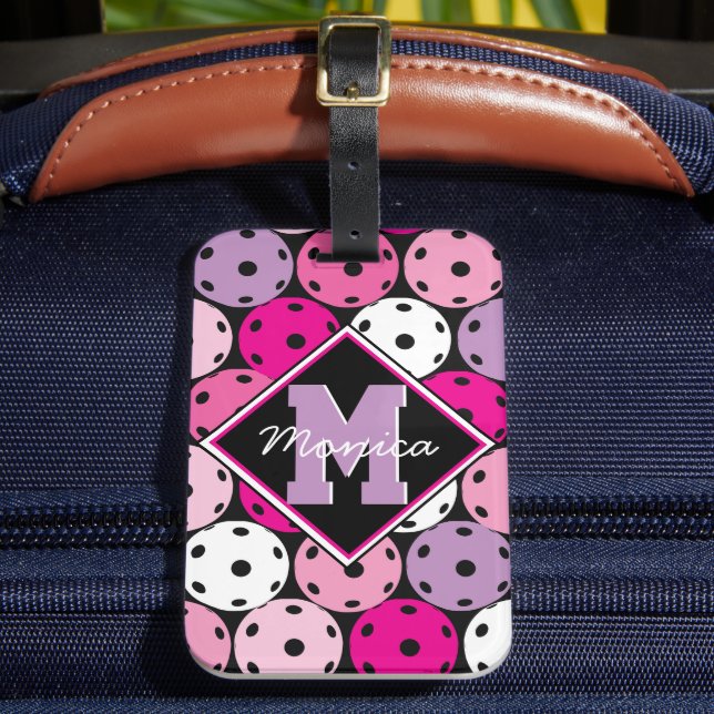 Étiquette À Bagage Boulettes roses, blanches et violettes de nom (Insitu Rectoal 2)