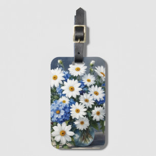 Étiquette À Bagage Bouquet de fleurs Élégantes marguerites Aquarelle