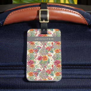 Étiquette À Bagage Bouquet floral moderne et unique
