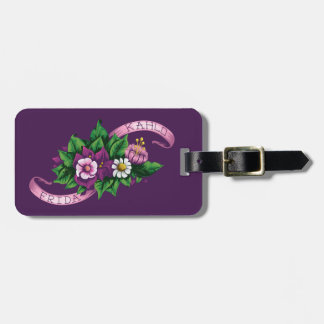 Étiquette À Bagage Bouquet floral pourpre de Frida Kahlo |