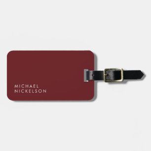 Étiquette À Bagage Bourgogne moderne et minimaliste   Ajouter votre n