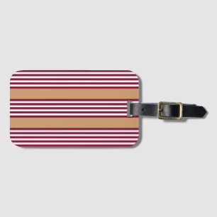 Étiquette À Bagage Bourgogne rouge cinq bandes motif