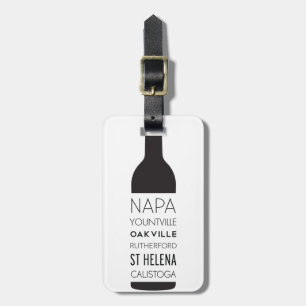 Étiquette À Bagage Bouteille de vin de villes de Napa Valley