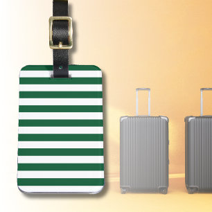 Étiquette À Bagage Bouteille vintage classique Vert & Blancs