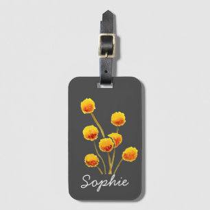 Étiquette À Bagage Bouton Billy jaune fleur australienne originaire