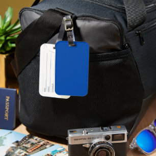 Étiquette À Bagage Bouton bleu Cobalt à un côté avec fente de carte