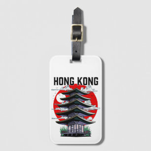 Étiquette À Bagage Bouton Hong Kong
