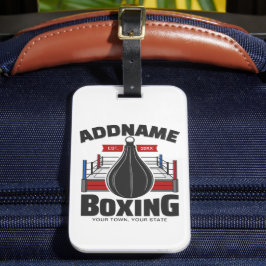 Étiquette À Bagage Boxe Anneau AJOUTER NOM Boxer Gym Speed Sac