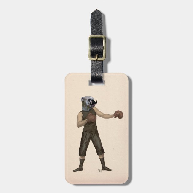 Étiquette À Bagage Boxe Bulldog Full 2 (Devant Vertical)