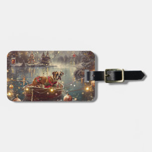 Étiquette À Bagage Boxer Christmas Festive Voyage