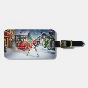 Étiquette À Bagage Boxeur Saison des Fêtes de Noël