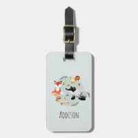 Boys Cute Watercolor Forest Animaux Nom Kids