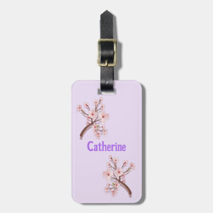 Étiquette À Bagage Branche de cœur de fleur de cerisier de Catherine