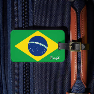Étiquette À Bagage Brésil Bagages Tags, Drapeau patriotique Brésilien