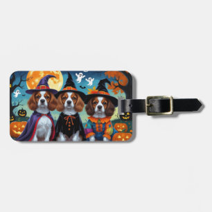 Étiquette À Bagage Bretagne Chiens espagnols Citrouille Halloween Fun
