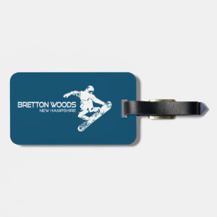 Étiquette À Bagage Bretton Woods New Hampshire Snowboardeur