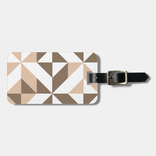Étiquette À Bagage Brevet de Brown Beige (Devant horizontal)