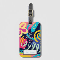 Bright Funky 1980s Retro Motif avec nom