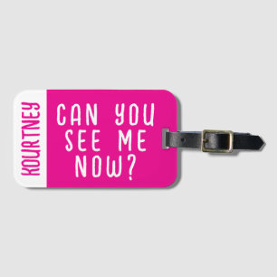 Étiquette À Bagage Bright Rose Nom personnalisé Modern Bold Funny