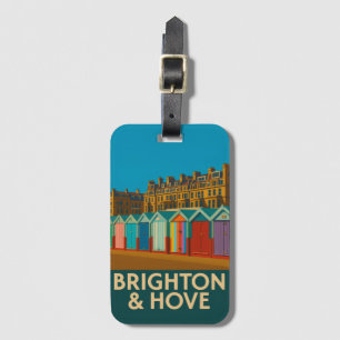 Étiquette À Bagage Brighton Beach Huts - Imprimer de bord de mer colo