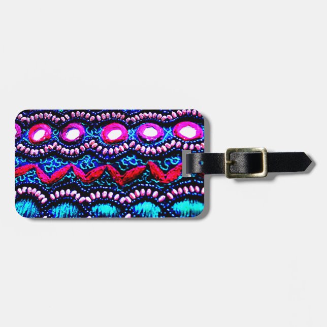 Étiquette À Bagage Broderie de sacs à main en Inde (Devant horizontal)