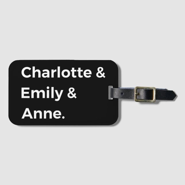 Étiquette À Bagage Brontë Sisters I - Charlotte & Emily & Anne (Devant Horizontal)
