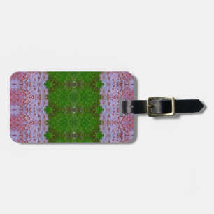 Étiquette À Bagage Bronze et Feuilles verts Ikat