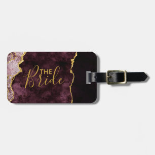 Étiquette À Bagage Brousse Bourgogne et huile d'or Agate Marbre la ma