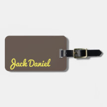 Brown foncé Jaune élégant Gras Monogramme Masculin
