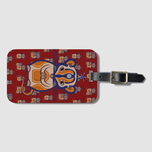 Étiquette À Bagage Brown Mouse pattern Curtain (Devant Horizontal)