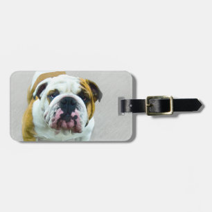 Étiquette À Bagage Bulldog Painting - Cute Original Dog Art