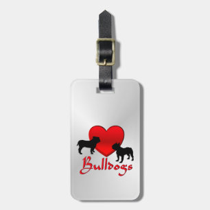 Étiquette À Bagage Bulldogs de coeur