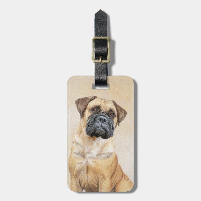 Étiquette À Bagage Bullmastiff Peinture - Joli chien d'origine art (Devant Vertical)