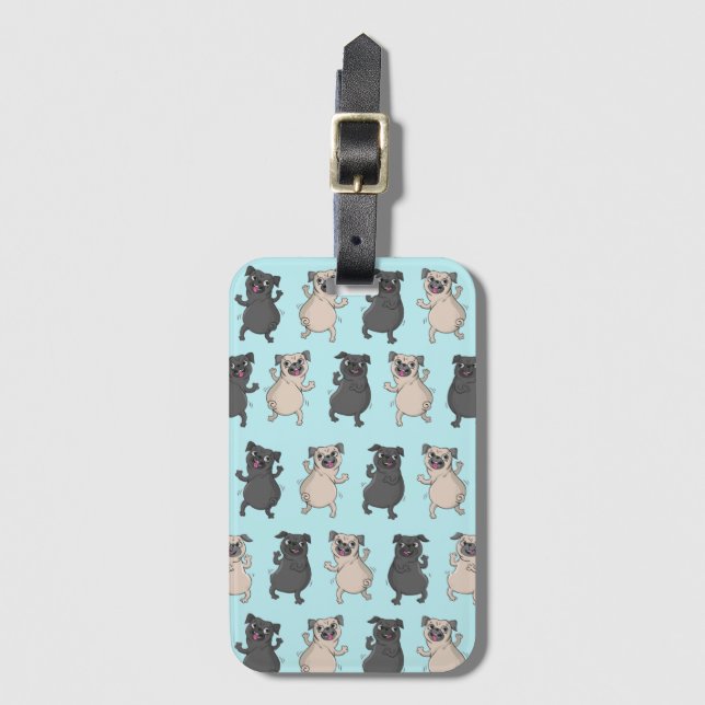 Étiquette À Bagage Buste de chiot de carlin de dispositif trembleur (Devant Vertical)