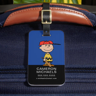 Étiquette À Bagage cacahuètes   Charlie Brown Baseball Smile