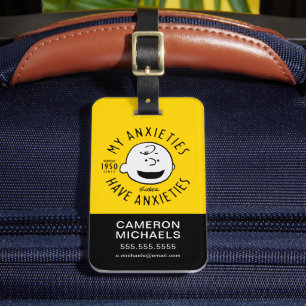 Étiquette À Bagage cacahuètes   Charlie Brown Nervous depuis 1950
