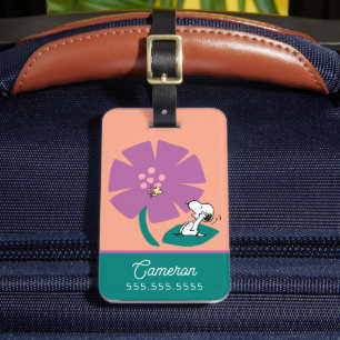 Étiquette À Bagage cacahuètes   Illustration de la nature Fleur pourp