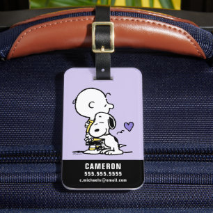 Étiquette À Bagage cacahuètes   Saint Valentin   Charlie Brown & Snoo