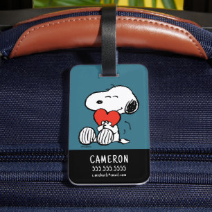 Étiquette À Bagage cacahuètes   Saint Valentin   Snoopy Heart Hug