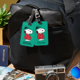 Étiquette À Bagage cacahuètes   Snoopy Chat d'hiver et Casquette