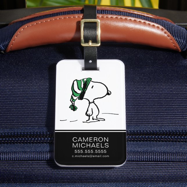 Étiquette À Bagage cacahuètes | Snoopy Green Casquette de neige (Insitu Rectoal 2)