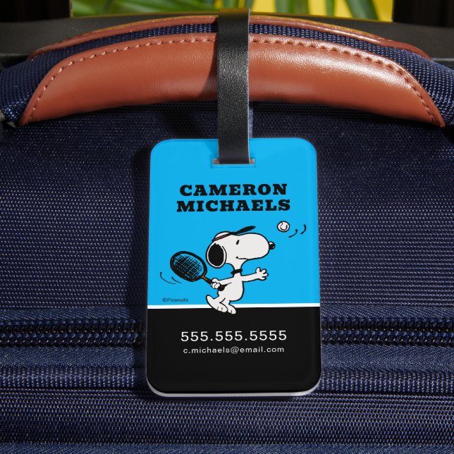 Étiquette À Bagage cacahuètes | Snoopy Joue Au Tennis (Verso Insitu 4)