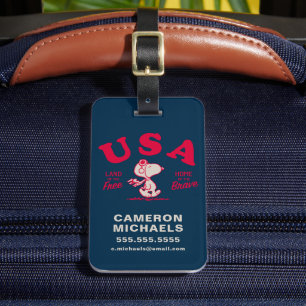 Étiquette À Bagage cacahuètes   Snoopy USA Land of the Free