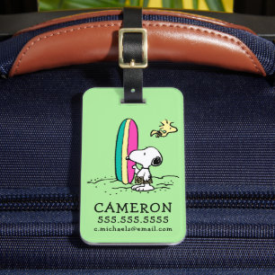 Étiquette À Bagage cacahuètes   Snoopy & Woodstock High Tide