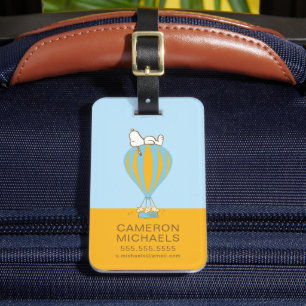 Étiquette À Bagage cacahuètes   Snoopy & Woodstock Hot Air Balloon