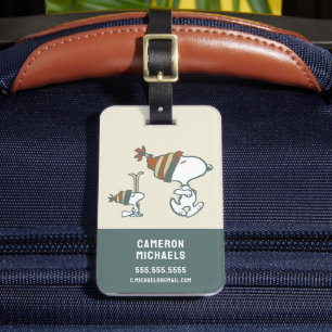 Étiquette À Bagage cacahuètes   Snoopy & Woodstock Ski Trip