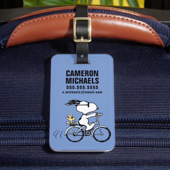 Étiquette À Bagage cacahuètes | Vélo Snoopy & Woodstock (Insitu Rectoal 2)