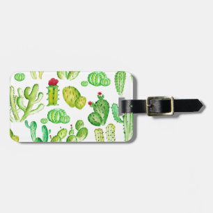 Étiquette À Bagage Cactus aquarelle