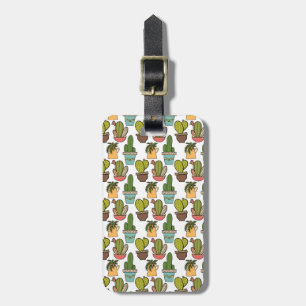 Étiquette À Bagage Cactus et Succulents d'intérieur dans le motif de
